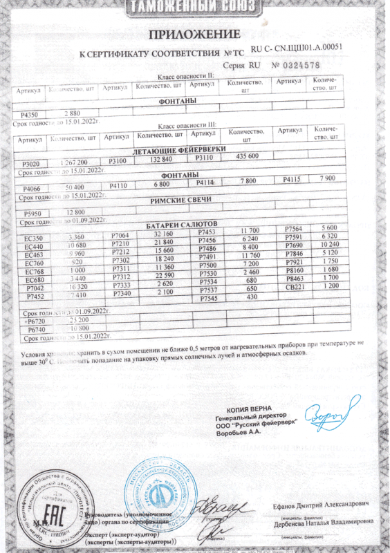 Сертификат соответствия № 0324578  - Северобайкальск | severobajkalsk.salutsklad.ru 